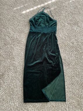 Sparkle Velvet Maxi Dress - Emerald Green